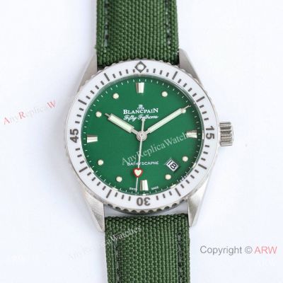 AAA Swiss Replica Blancpain Fifty-Fathoms Bathyscaphe Watch in Green 38mm